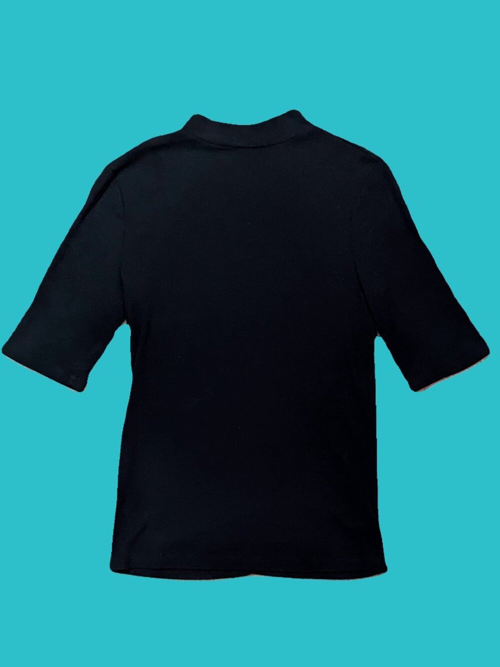 a new day Black Ribbed Mock Neck Tee Size XS